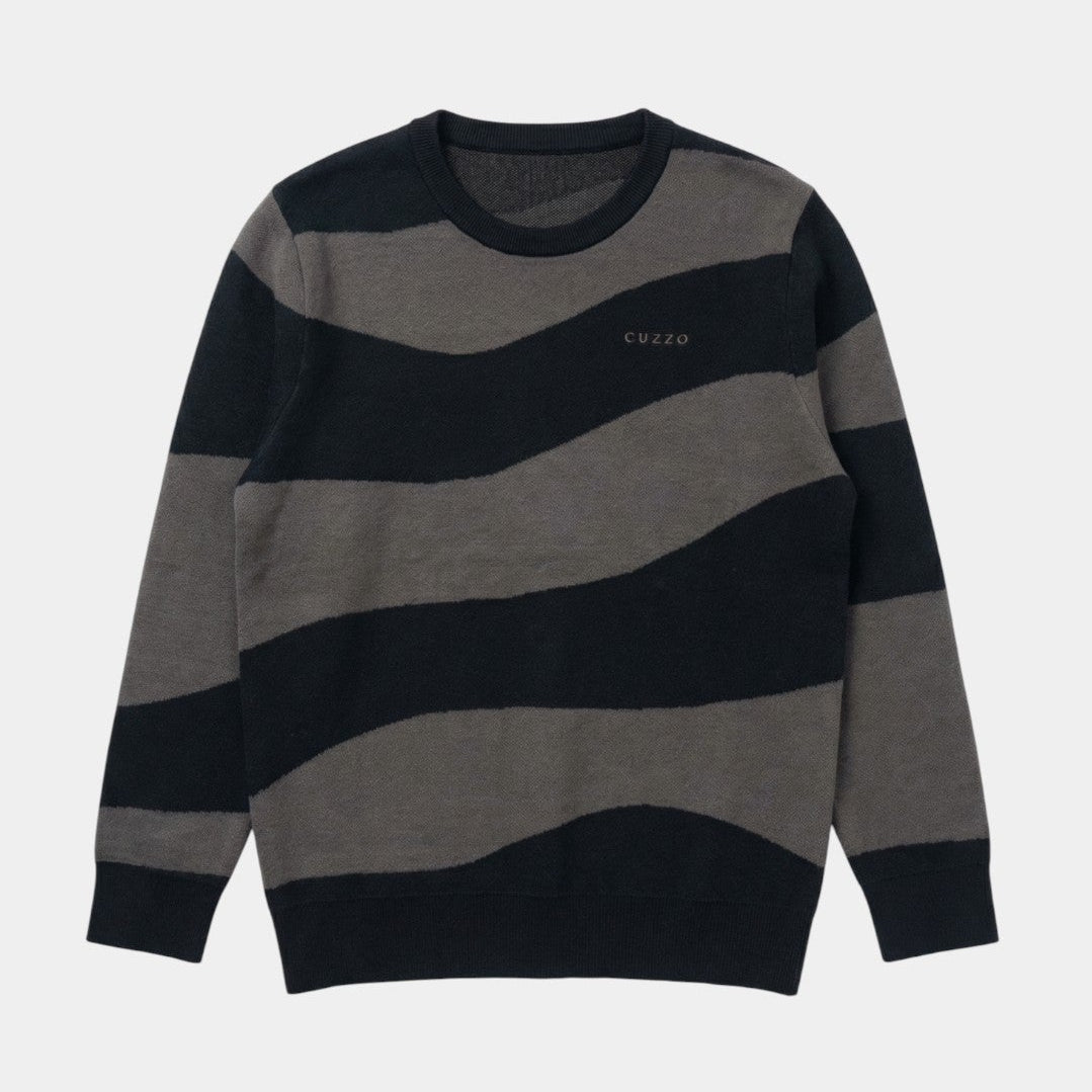 Wave knitted sweater
