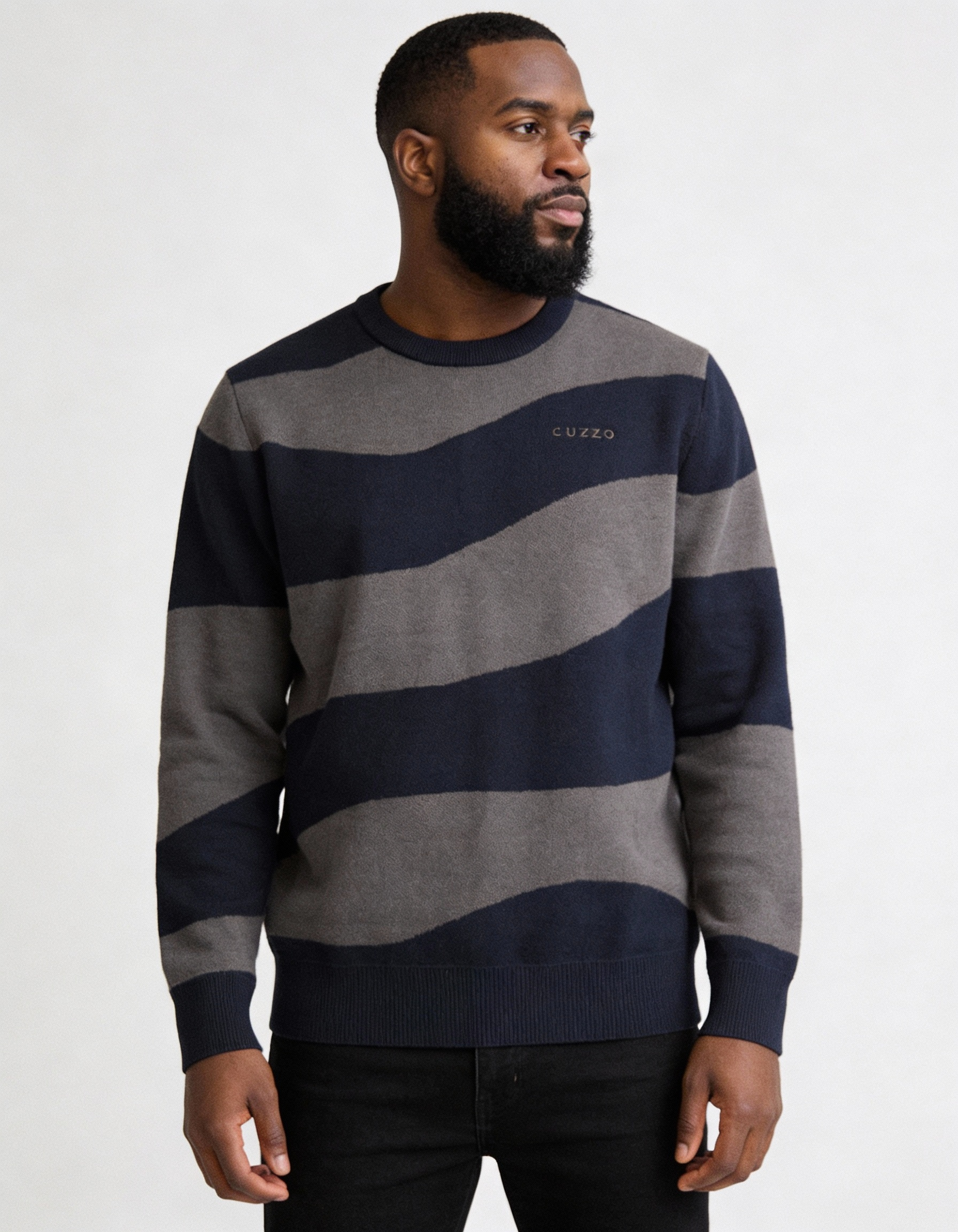 Wave knitted sweater