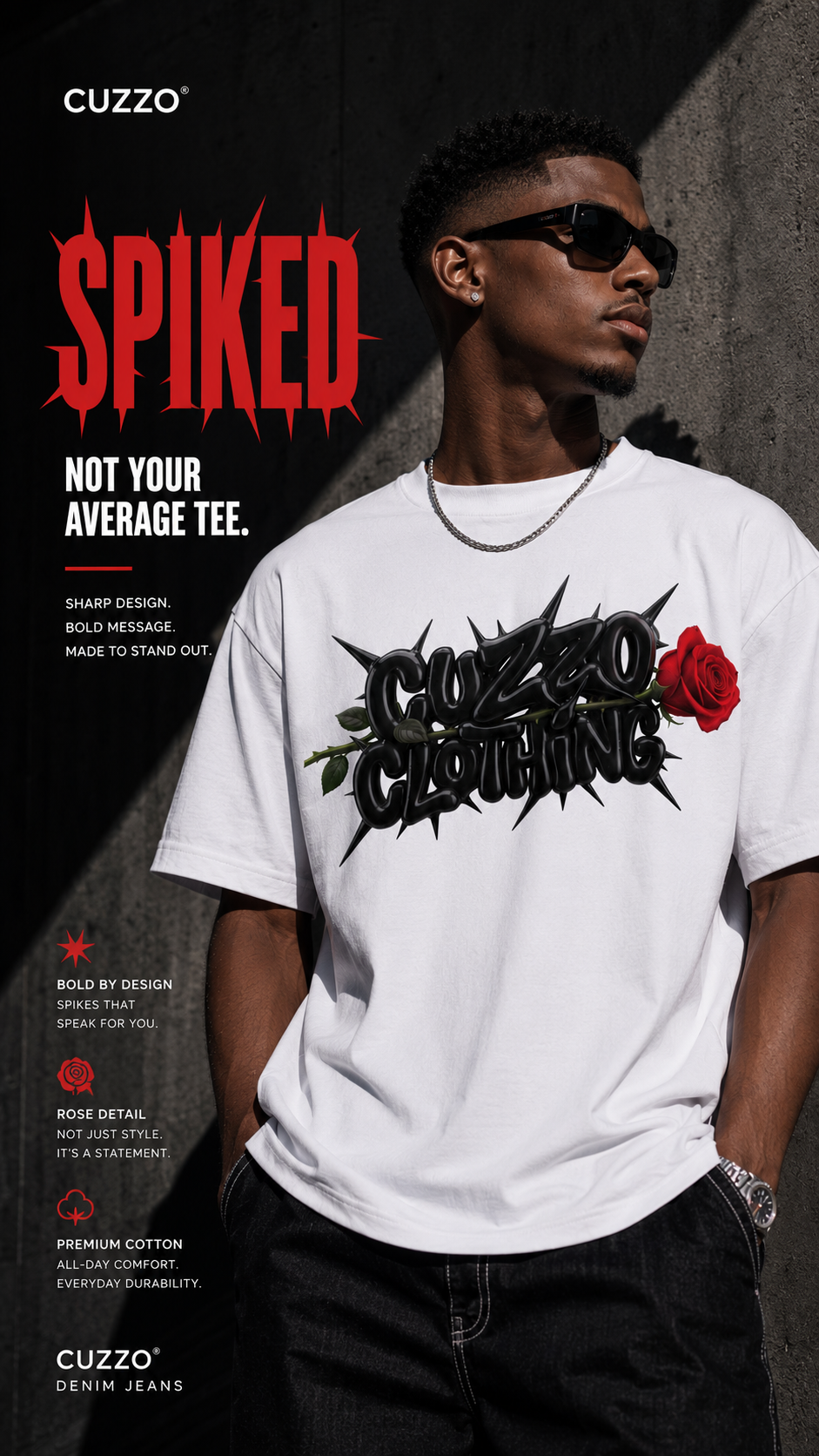 Spiked Tee Black