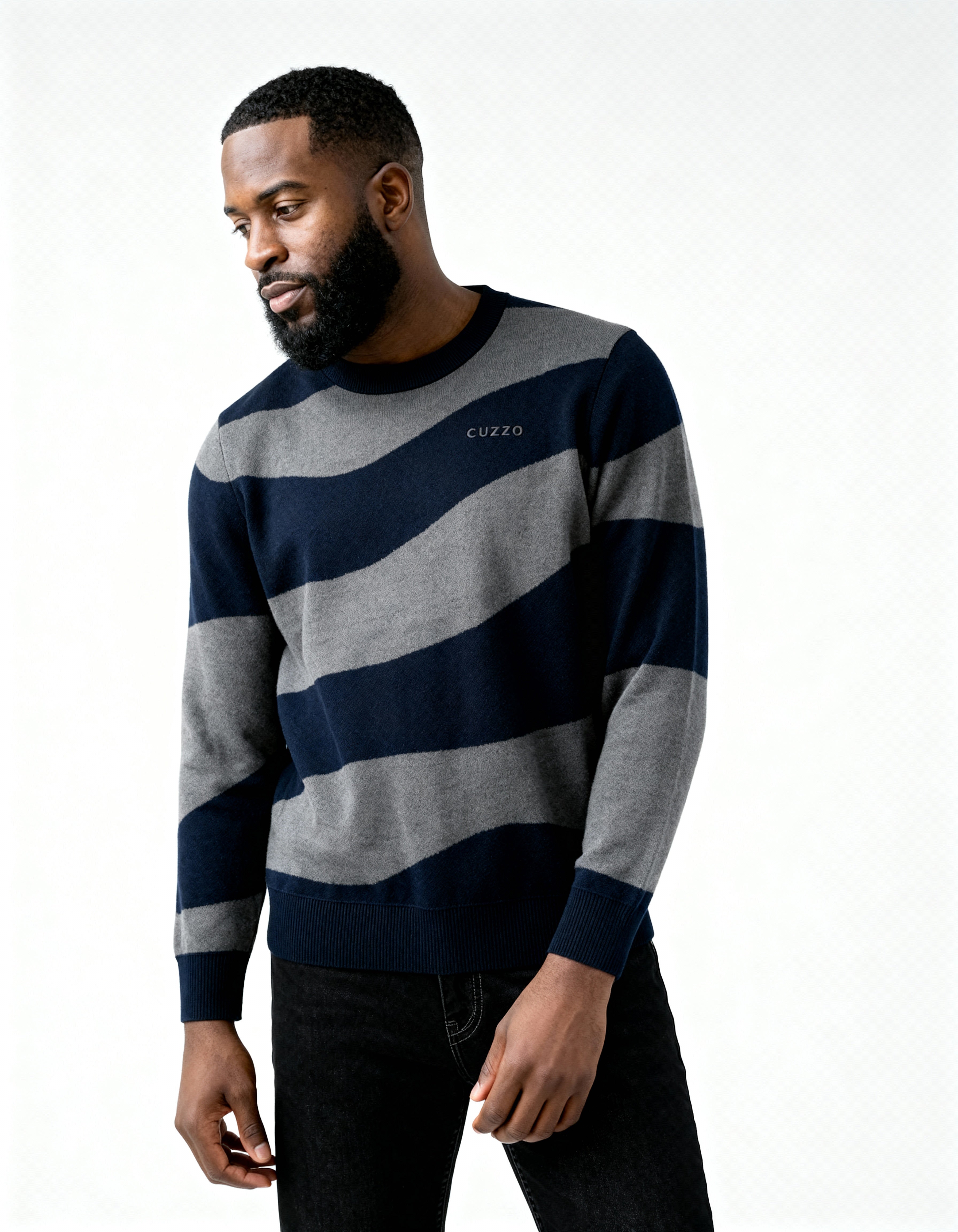 Wave knitted sweater